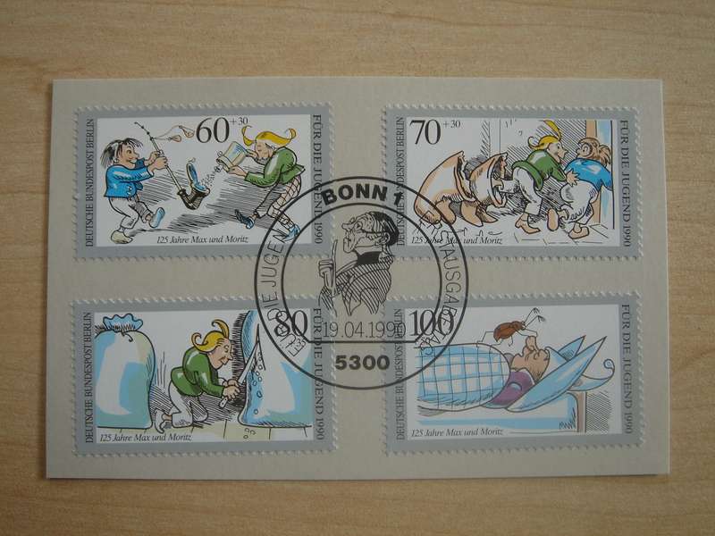 1990 West Berlin MiNr 868-871 FD stamped on card