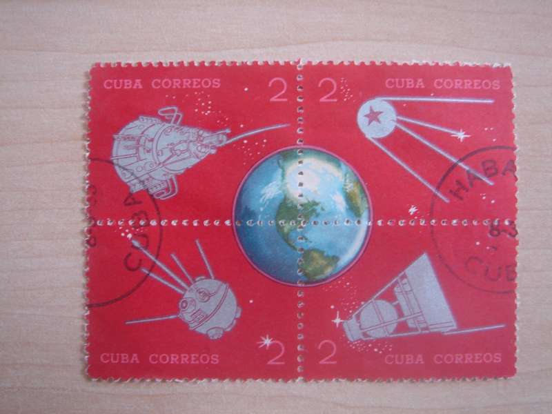 1964 Cuba - SG1147- Block of 4 used, stamped