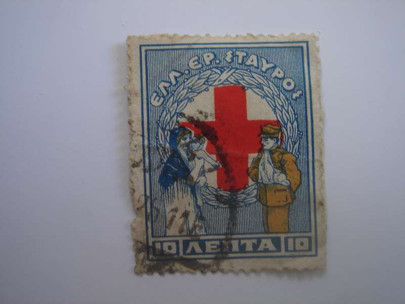 1924 Greece - Red Cross 10 L used, stamped