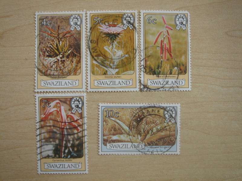 1980 Swaziland - Flowers - 4,5,6,7,10c used, stamped