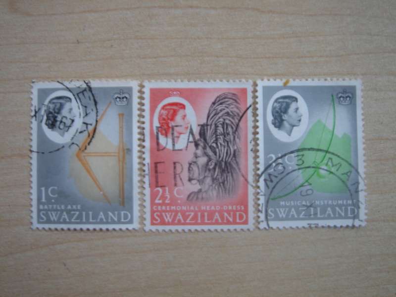 1962 Swaziland - QE II - SG91,93-94 used, stamped