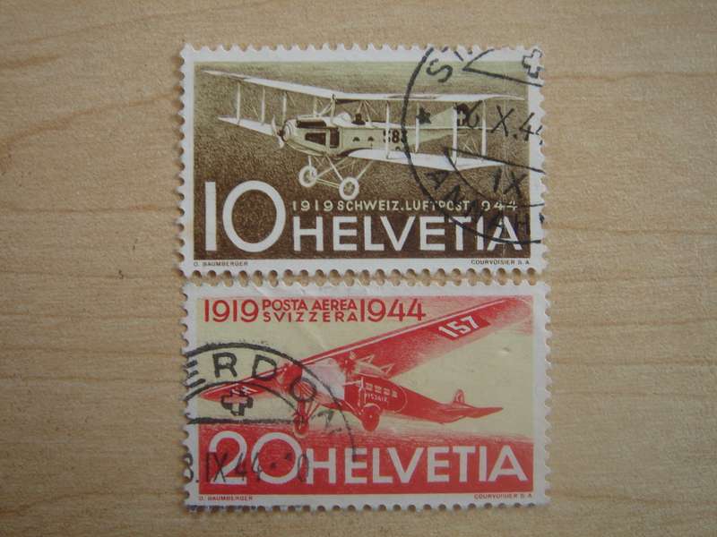 1944 Helvetia - Air - SG441-442 used, stamped