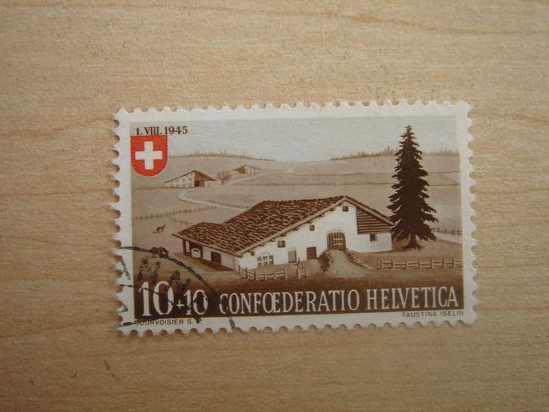 1948 Helvetia - House in Freiburg - SG496 used, stamped