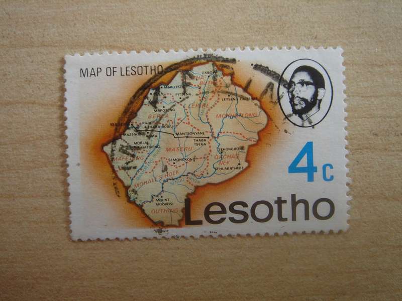 1976 Lesotho - Map - 4c used, stamped