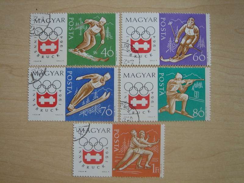 1963 Hungary - Olympic Winter Games Innsbruck - SG1947-1951 used, stamped