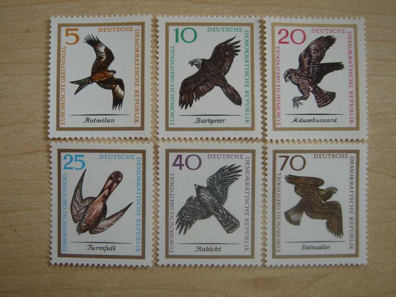 1965 DDR Raptors MiNr 1147-1152 MNH
