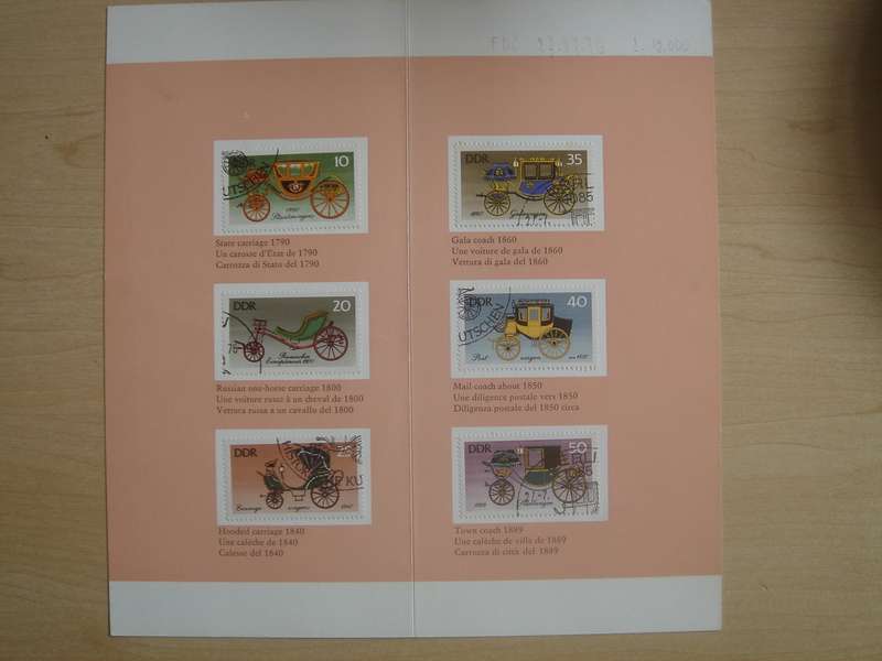 1976 DDR Historic Coaches MiNr 2147-2152 stamped in Gift Folder
