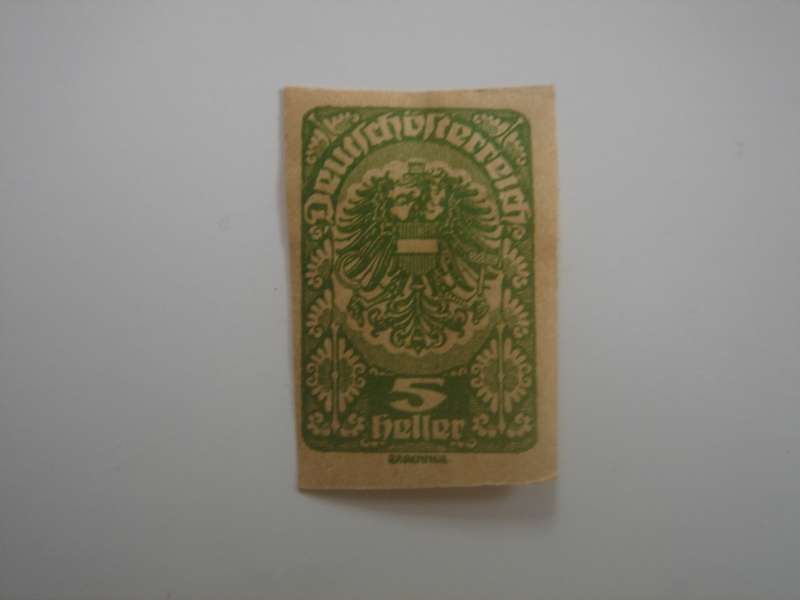1919 Austria - 'Rep. Arms' SG337 imperf. - mint, hinged