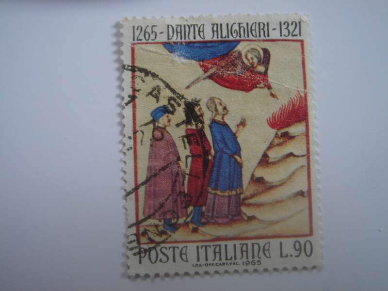 1965 Italia - Dante's 700th Birthday 90 L - SG1141 used, stamped