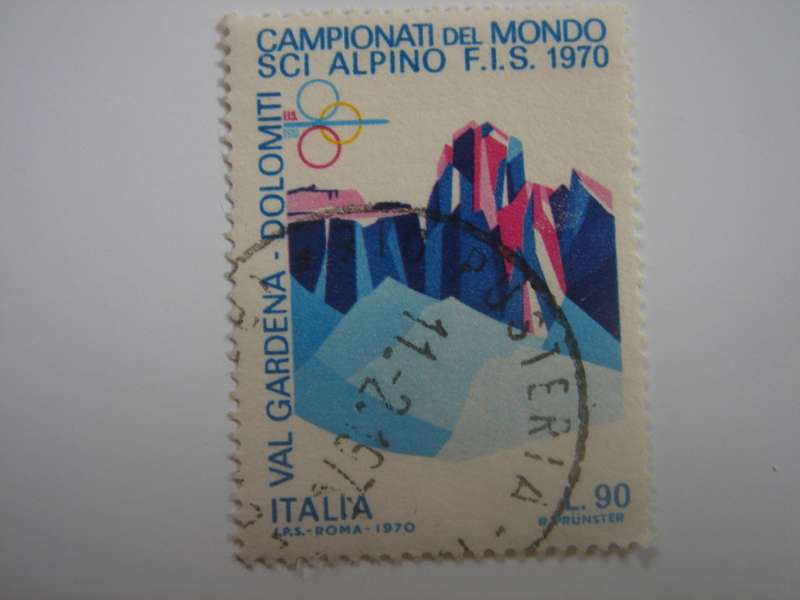 1970 Italia - Ski Championships 90 L - SG1252 used, stamped