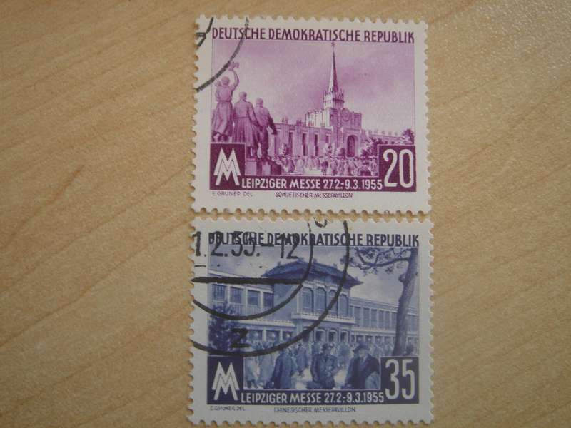 1955 DDR MiNr 447,448 b X II used, stamped
