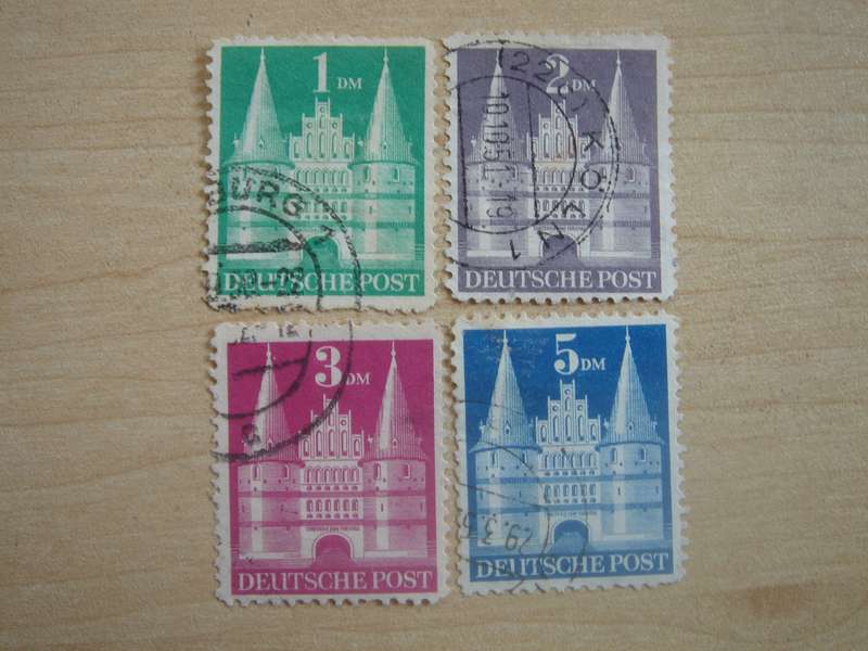 1948 Bizone MiNr 97-100 wg Type II used, stamped