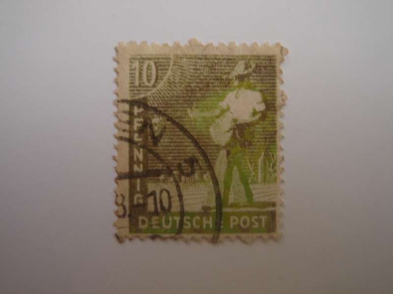 1948 Allied Occupation Zone MiNr 946 a with color fault used, stamped