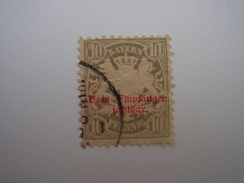 1882 Altdeutschland - Bayern - Portomarken MiNr 9 used, stamped (Wz 3)