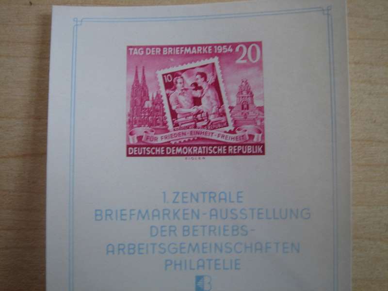 1954 DDR MiNr 445 B X II MNH in Block 10