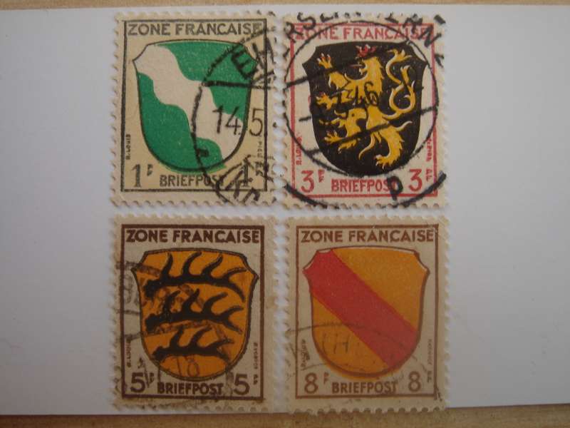 1946 French Occupation Zone - MiNr 1-4 a used, stamped