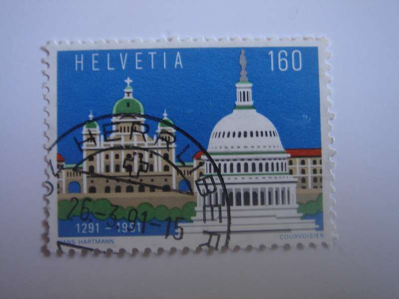 1991 HELVETIA Basilica 160 used, stamped