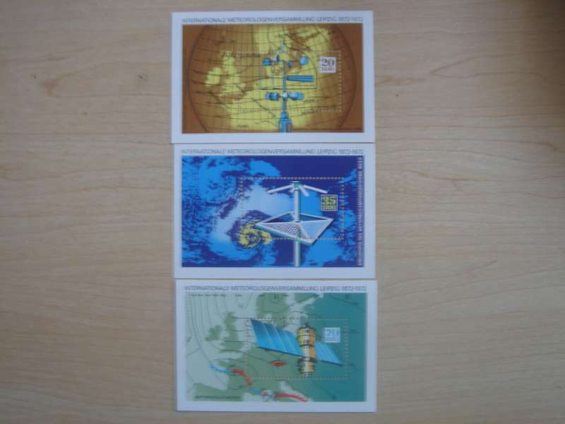 1972 DDR - Meteorology MiNr 1745-1747 MNH in Blocks 34-36