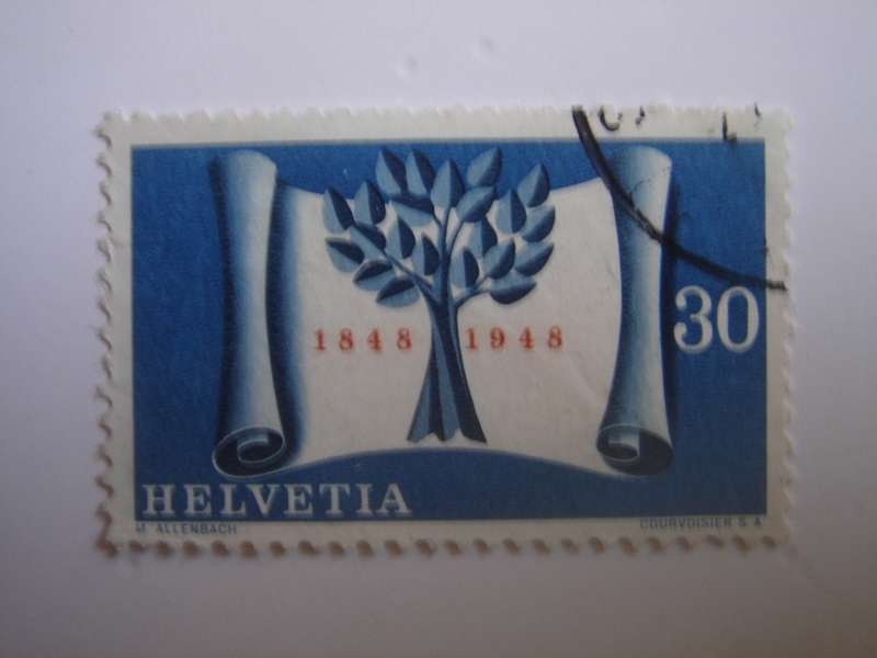 1948 Helvetia - Centenary - SG488 used, stamped