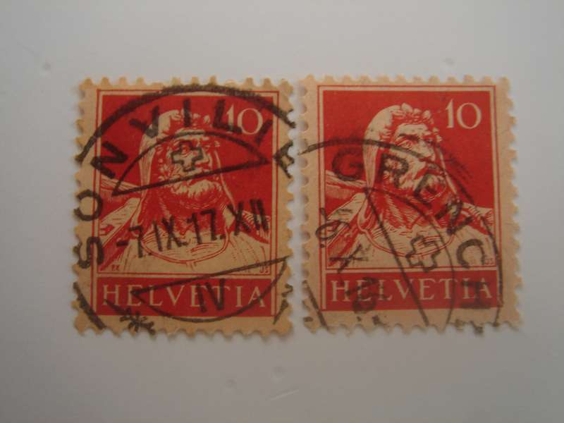 1910 Helvetia - Wilhelm Tell SG281 used, stamped (different color tones)