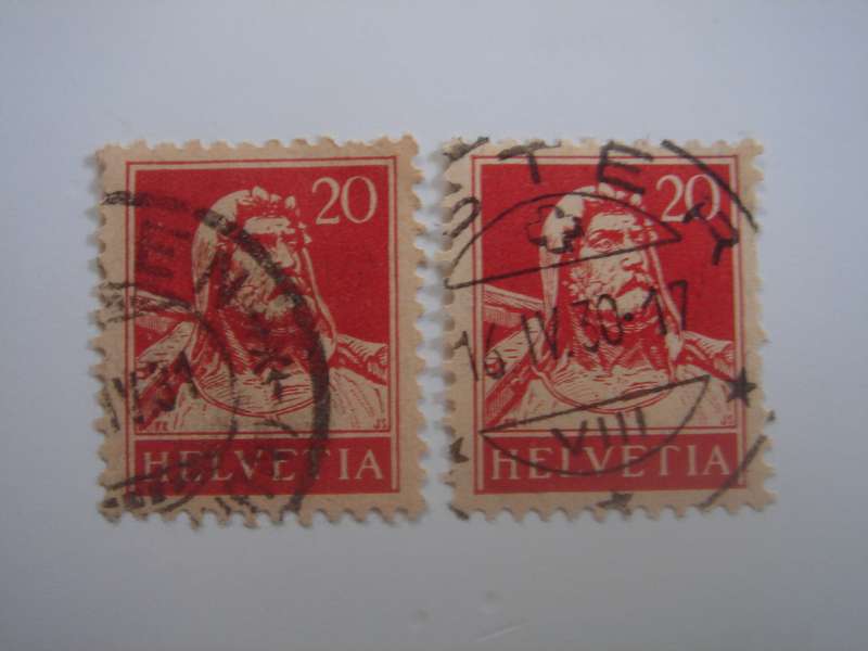 1910 Helvetia - Wilhelm Tell SG328 used, stamped (different color tones)