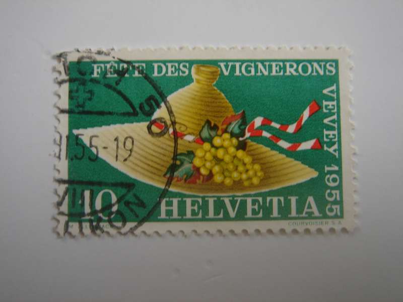 1955 Helvetia - Vevey - SG559 used, stamped