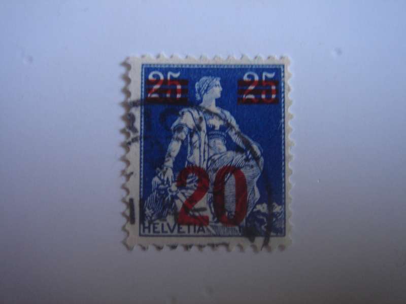 1915 Helvetia - Helvetia optd SG308 used, stamped