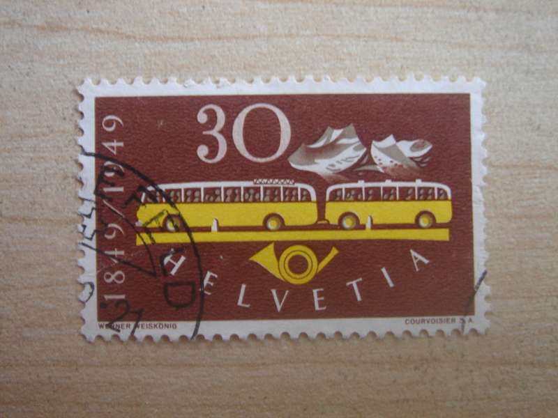 1949 Helvetia - Post Centenary SG502 used, stamped