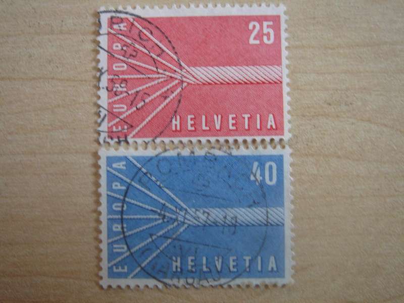 1957 Helvetia - EUROPA SG585-586 used, stamped