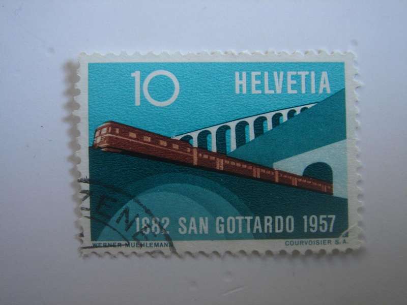 1957 Helvetia - Train SG577 used, stamped