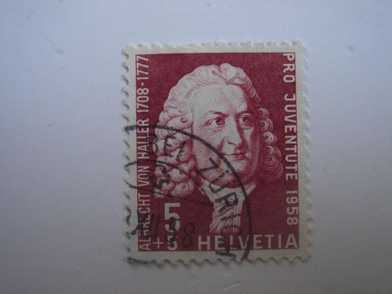 1958 Helvetia - von Haller SG J172 used, stamped