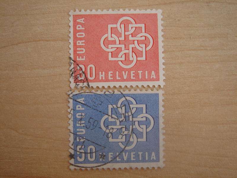 1959 Helvetia - EUROPA SG606-607 used, stamped