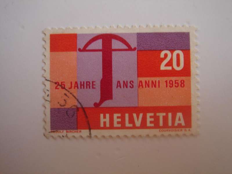 1958 Helvetia - Crossbow SG589 used, stamped