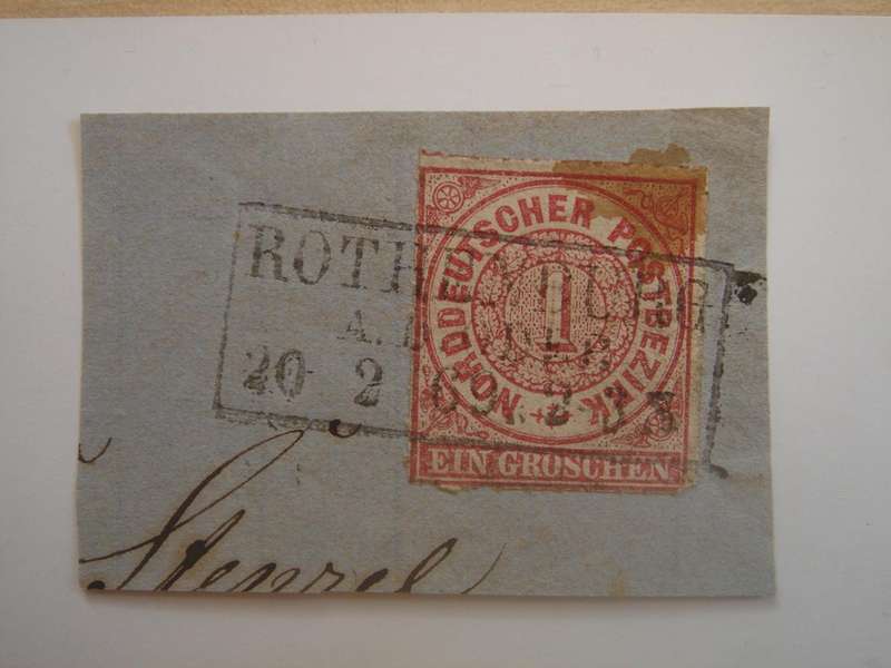 1868 Norddeutscher Postbezirk MiNr 4 used, stamped on postal item