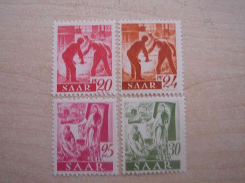 1947 Saarland MiNr 214-217 Z MNH