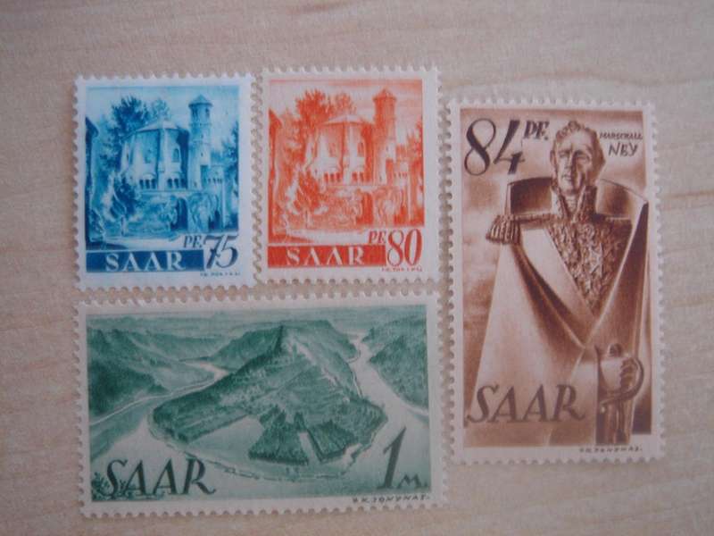 1947 Saarland MiNr 222 Y, 223-225 Z MNH