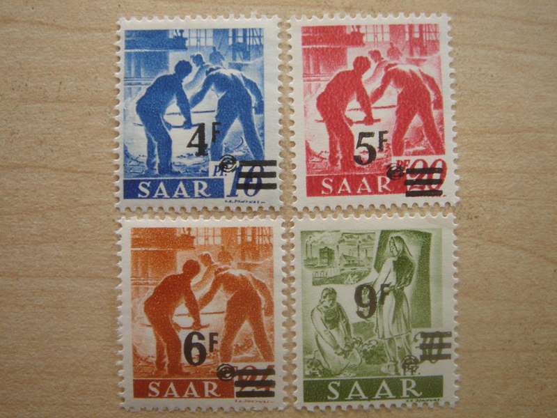 1947 Saarland optd MiNr 231-234 Z II MNH
