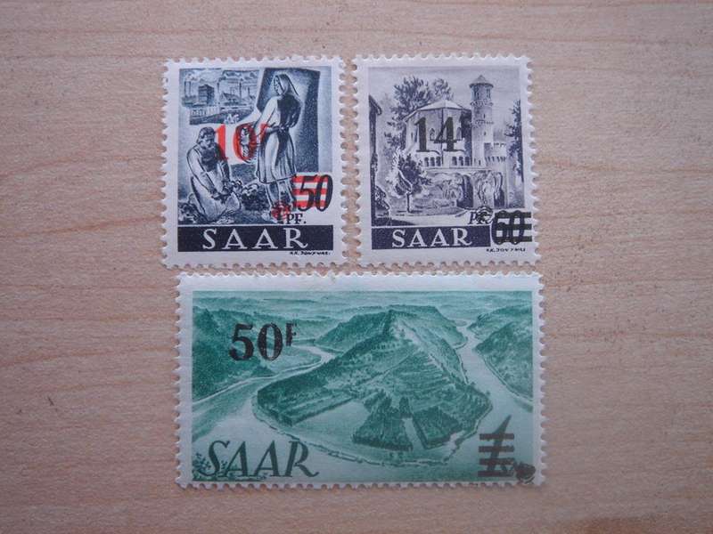 1947 Saarland optd MiNr 235-236,238 Z II MNH