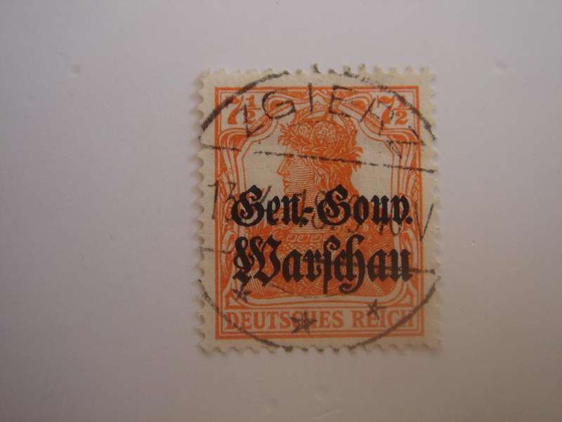 1916/17 General-Gouvernement - Germania optd - MiNr 9 a used, stamped