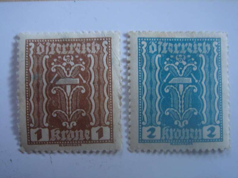 1922 Austria - Pincers & Hammer SG462-463 mint, hinged