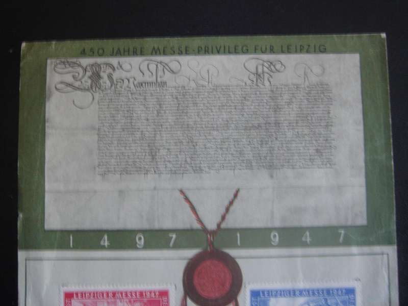 1947 Allied Occupation Zone MiNr 965,966a stamped on Commemorative Sheet