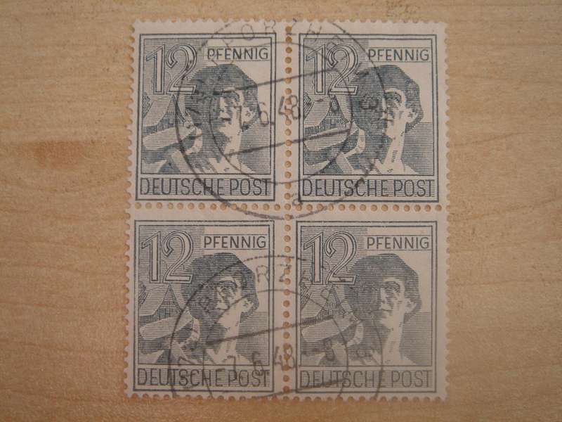 1947 Allied Occupation Zone MiNr 947 Block of 4 used, stamped