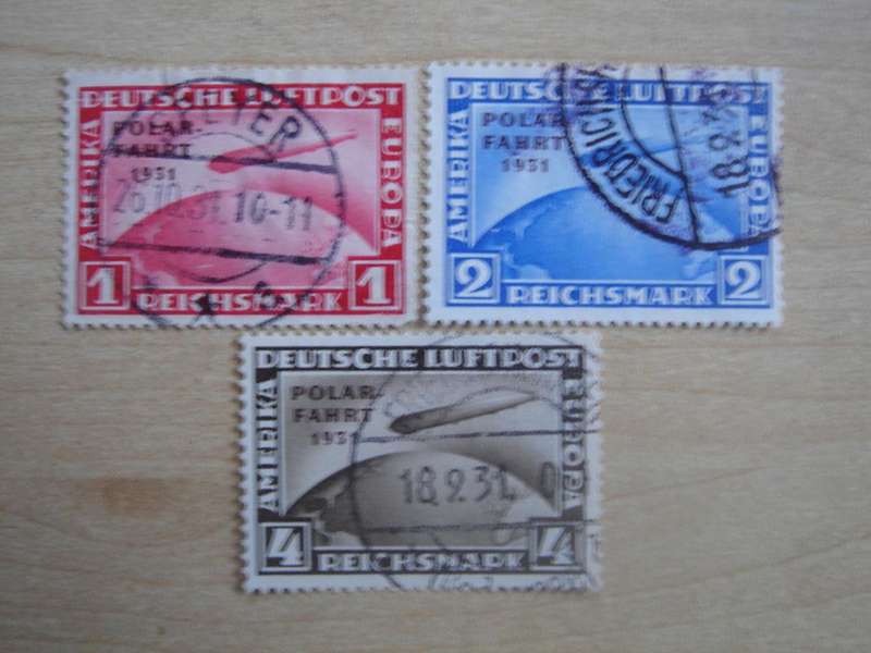 1931 Deutsches Reich - Zeppelin 'Polarfahrt' - MiNr 456-458 used, stamped