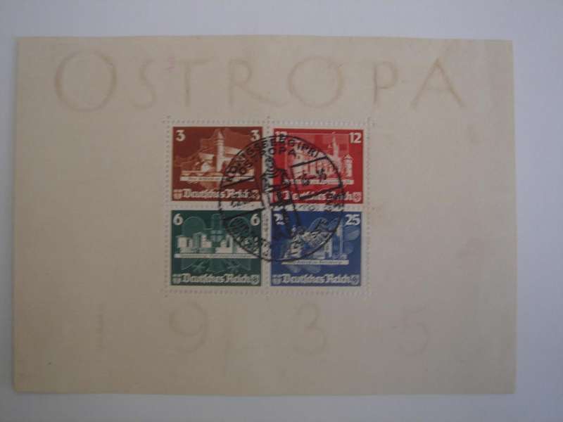 1935 Deutsches Reich - MiNr 576-579 in Block 3 used, FD stamped in Koenigsberg