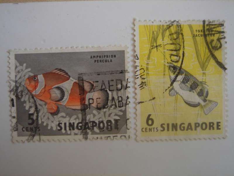 1962 Singapore - Fish - SG67,84 used, stamped