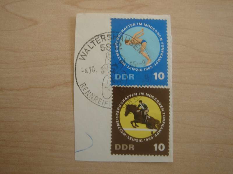 1965 DDR MiNr 1133+1136 stamped on postal item