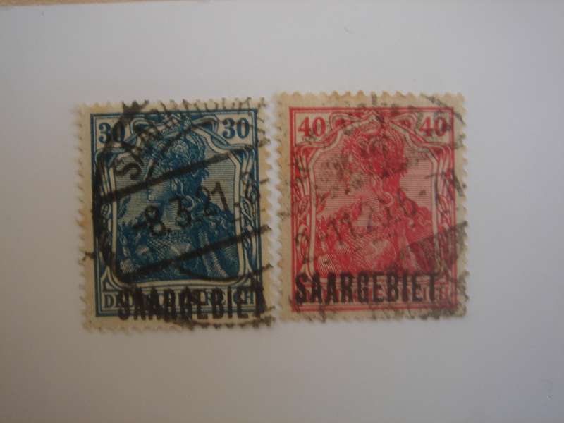 1920 Saargebiet MiNr 47-48 used, stamped