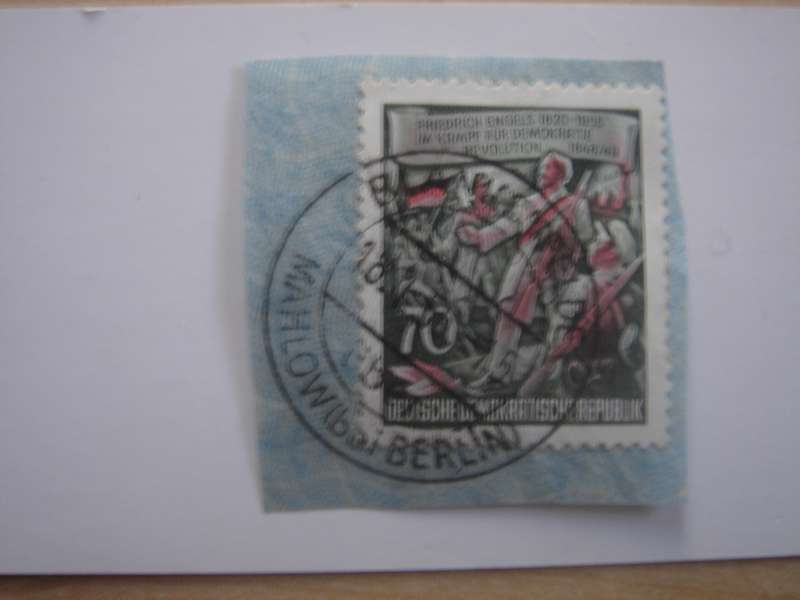 1955 DDR MiNr 490 A Y Type II stamped on postal item