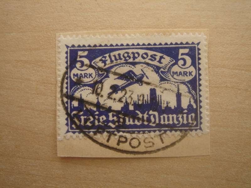 1921 Danzig Flugpostmarken MiNr 70 X stamped on postal item