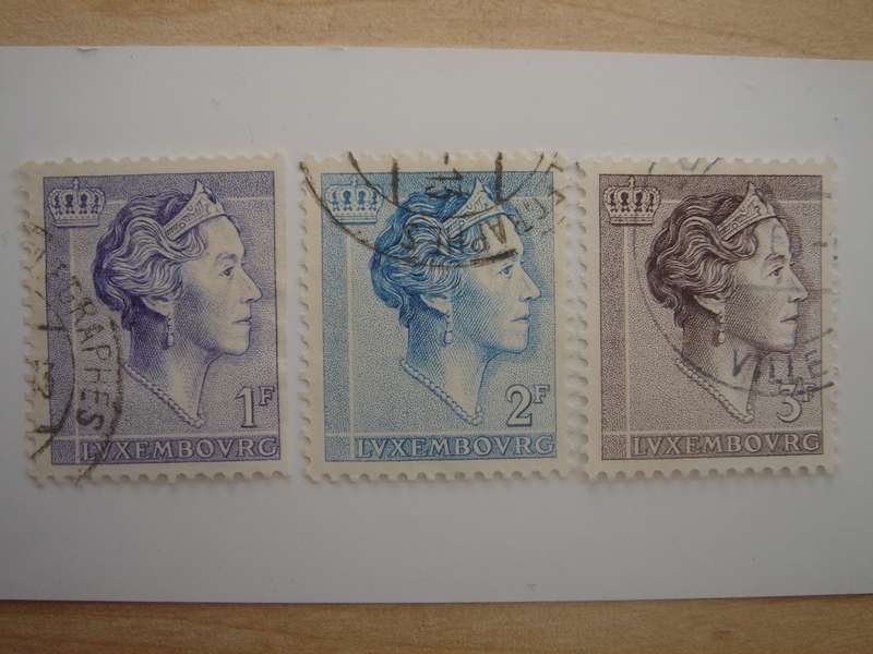 1960 Luxembourg - Grand Duchess Charlotte 1,2,3 F used, stamped